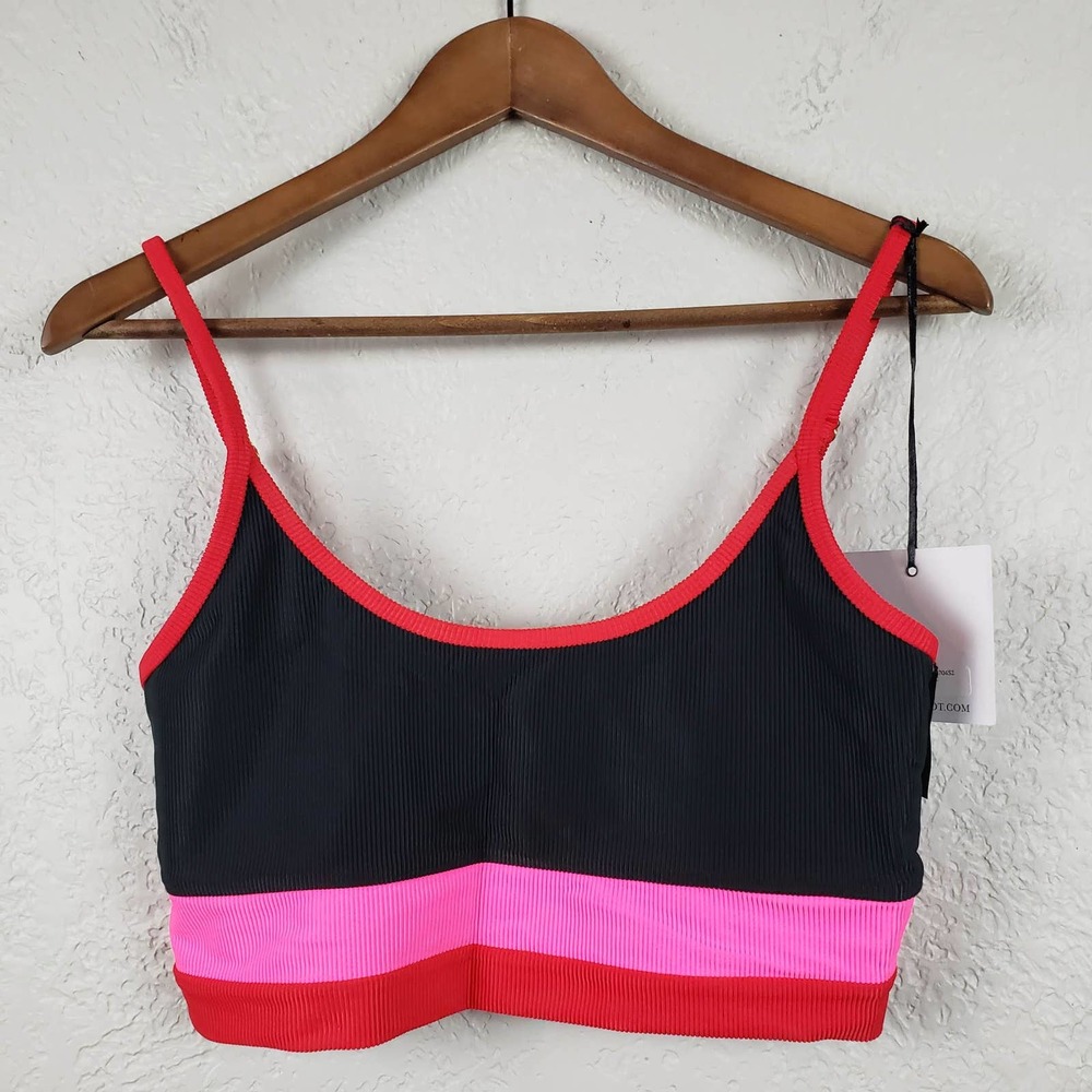 NEW! Beach Riot Bikini Top Strappy Colorblock Swim - XL